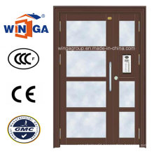 Appartments Using Entrance Security Steel Metal Glass Door (W-GD-26)